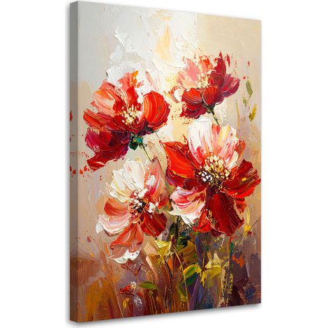 Wandbild Rote Blumen in einer warmen Aquarellkomposition 20x30 (1/5)
