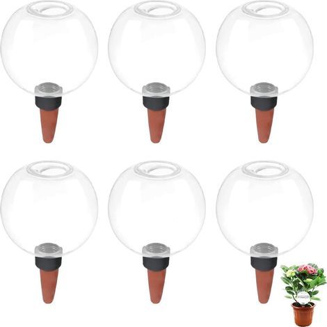 Lot de 6 boules d'irrigation - Grande capacité - 500 ml - Arrosage automatique des plantes - Bulbes d'irrigation transparents pour chambre, balcon et plantes de jardin (1/5)