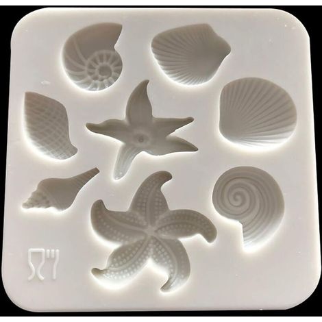 Moule à gâteau en forme d'étoile de mer, de conque, de coquillage, de fondant, de gelée, de chocolat, de bonbons (1 pièce) (1/5)
