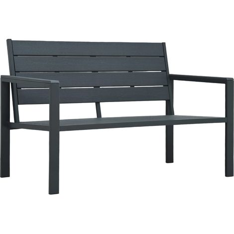 Gartenbank 120 cm HDPE Grau Holz-Optik