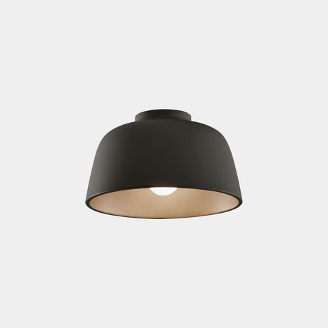 LEDS C4 Miso Plafonnier semi-encastré de 29 cm, noir, culot E27, 15 W
