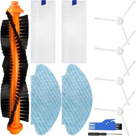 Kit d'accessoires pour Rowenta Explorer 20/40 / 45/50 Series RG687 / RR682 / RR688 / isweep x3 Robot Brosse principale Brosse latérale Filtre Hepa Balais à franges Pièces de rechange (1/5)