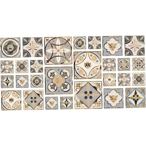28 Pièces Autocollants De Carrelage Mural Carrelage à Décoller Et à Coller (1/5)
