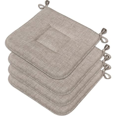Set 4 Cuscini Sedia Cotone Morbidi Lavabili Universali Coprisedia Cucina Colore Pastello - Marrone