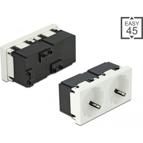 Delock Tomacorriente Easy 45 con conexiÃ³n a tierra de 2 vÃ­as con una disposiciÃ³n de 45Â° 45 x 45 mm