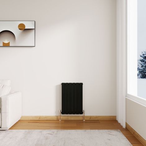 Stech Homes Flat Panel Radiator Designer Central Heating Horizontal 600 x 408mm Double Black Rad (1/5)