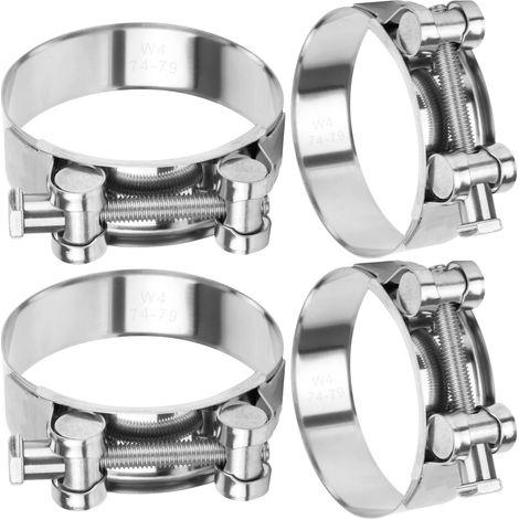 Collier de serrage pour échappement de moto en acier inoxydable (pour tube de 74 à 79 mm) (1/5)