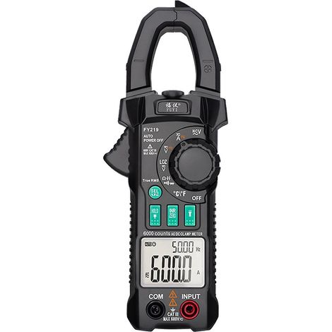 FUYI AC/DC Einschaltstromzange 6000 Count Automatischer Messbereich Zangenmultimeter Temperaturprüfung (1/5)