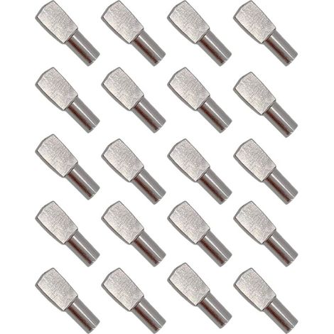 20Pcs Taquet Etagere, Support d'Étagère Étagère Broches Cheville Etagere Supports de Plaque en Métal Nickelé pour Armoire Bureau Accessoires - 5mm19mm (1/5)