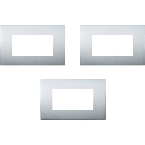 gloca Placche Plastica Compatibili Arké (3 Pezzi Silver, 4 Posti) (1/4)