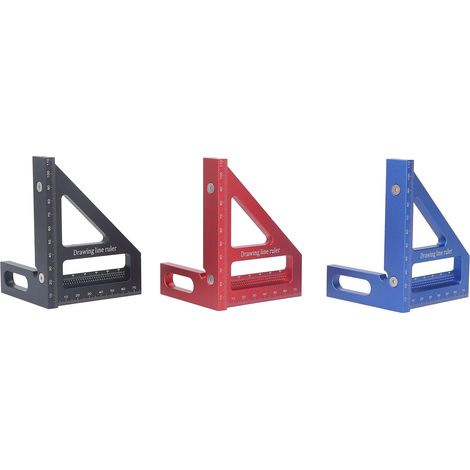 6 équerres de mesure 3D multi-angles en alliage d'aluminium, 45/90 degrés, traceur de précision pour bois et tuyauterie (1/5)