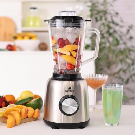Inox 1,5 Litre Bol en Verre Inox Smoothie Blender (1/5)