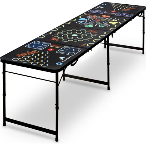 CampFeuer Bierpong Tisch, Klappbarer 6 in 1 Party Multigame Tisch, Trinkspiel Tisch, Beer Pong Tisch