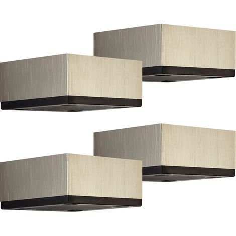4er Set Möbelfüße MOTEL 65 x 65 mm Höhe 30 mm Edelstahloptik