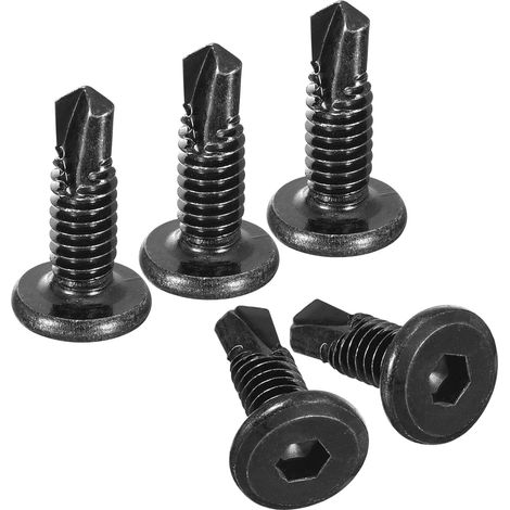 Vis autotaraudeuses sourcing map, lot de 100, tête plate hexagonale 1/4 x 3/4", en acier inoxydable