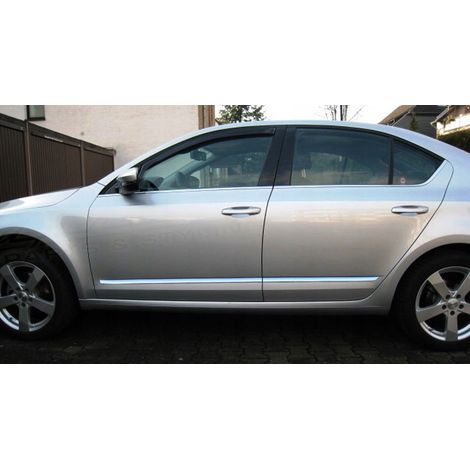 Baguettes décoratives chromées pour portes latérales Skoda Octavia II (1/4)