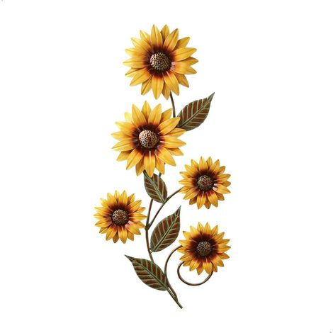 Decorazione murale in metallo, girasole, fiori, decorazione da parete per casa, soggiorno, camera da letto, giardino