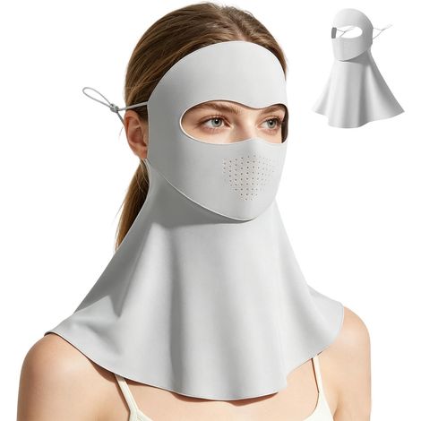 Masque Visage Anti-UV Protection Solaire  UPF200+ Foulard Solaire Cou Anti-UV  Avec Ouverture pour Boire Protection Rafraîchissante  pour Pêche Golf Travail Plage Été Cyclisme Randonnée Ext (1/5)