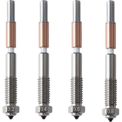 Boquilla bimetálica de 0,2/0,4/0,6/0,8 mm para QIDI Q2 Q2c. Boquilla bimetálica con aislamiento cerámico. Piezas integradas para impresoras 3D.
