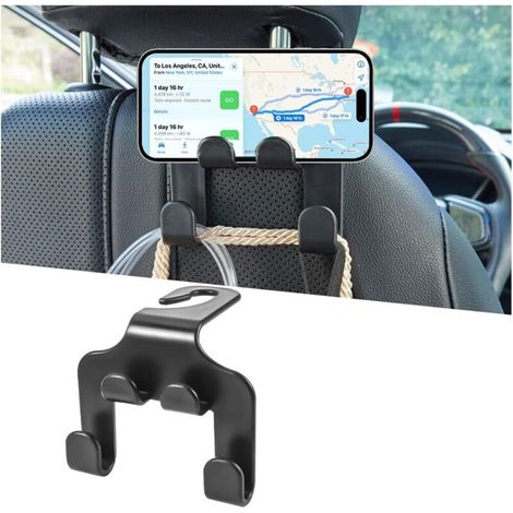 Kopfstützenhaken für Autositze, 4-in-1 multifunktionaler Aufbewahrungshaken für Handtasche, Tasche oder Mantel, platzsparender Hängehaken für die Rückbank, universell für SUV, LKW und (1/4)