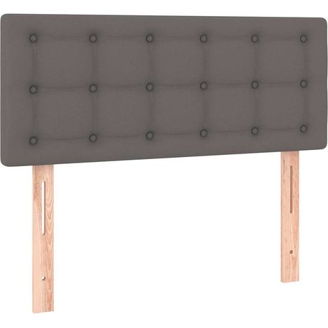 Tête de lit rembourrée pour chambre hauteur réglable similicuir gris 90 x 5 x 78/88 cm (1/5)