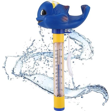 Thermometre Piscine, Thermomètre Flottant, Thermomètre de Piscine Flottant, Pool Thermometre avec Ficelle, Lectures Précises et Faciles pour la Température de L'eau pour Spas, Aquariums (Baleines) (1/5)