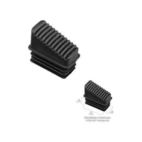 Capuchon d'extrémité d'escalier en aluminium – Compatible escaliers Oryx 3 à 6 marches – Dimensions intérieures 35x18x18 mm – Dimensions complètes 42x20x40 mm