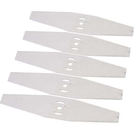 Pack of 5 Grass Trimmer Replacement Blades, Steel, Steel Lawn Mower Blades with Sharp Blades, Electric Mower Blades for Cutting (1/4)