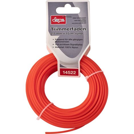 Motorsense Freischneider Mähfaden Trimmerfaden 2,7mm-15m rund Nylon Signalfarbe (1/2)