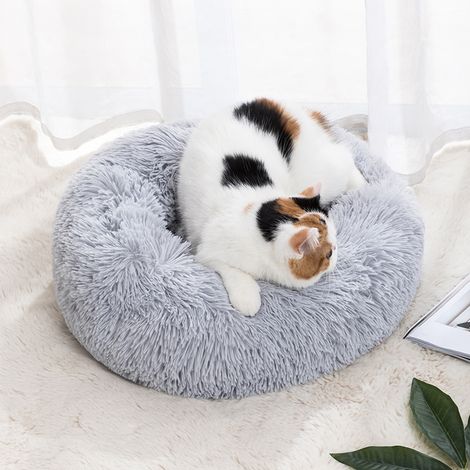 Cuscino per cani Bubble Soothing - Tappetino rotondo anti-pressione in peluche - Rivestimento sfoderabile e lavabile - Beige, XS, 50 cm (1/3)