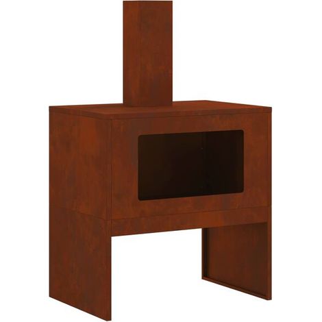 Braises brunes, 60 x 40 x 96 cm, acier vieilli. (1/5)