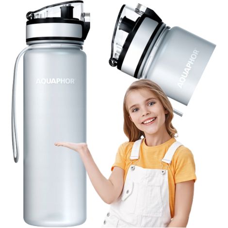Bottiglia filtrante per acqua Aquaphor da 0,5 l bianca + 1 filtro