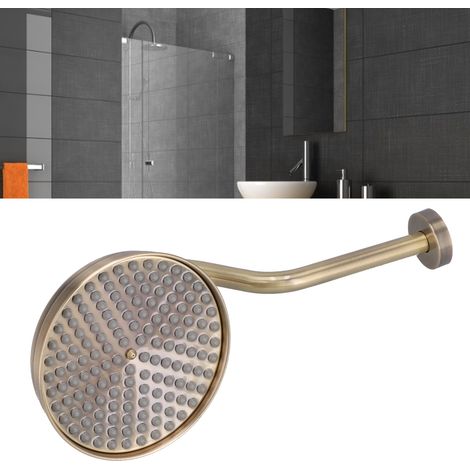 Cabezal de ducha de lluvia de estilo vintage (estilo europeo) con soporte, bronce cobrizo, 200 mm, con cabezal de ducha. (1/5)