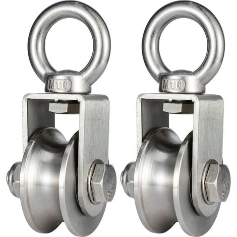 Stahl-Umlenkrolle mit 2 Kugellagern, Fitness-Umlenkrolle aus Edelstahl 304, maximale Tragkraft 500 kg, 2 Stück