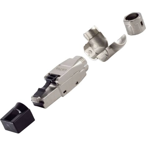 BKL Electronic Fiche coudée RJ45, sans outil, STP, Cat 6A 10121202 mâle, droit Nombre de pôles 8P8C argent 1 pc(s)