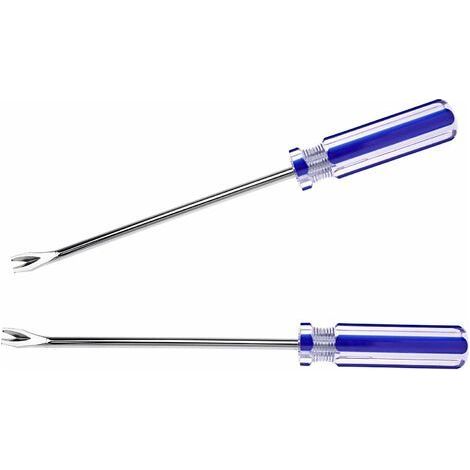 2X Bleu Poignée en Plastique Clou Agrafe Rivet Goujon Levant Décapant Extracteur Griffet Tournevis Tapis Garage Menuiserie Porte Main Outil (1/5)