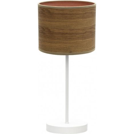 Jerte Lampada da tavolo 1xe14 Bianco/legno scuro 42x17x17 Cm mark FABRILAMP