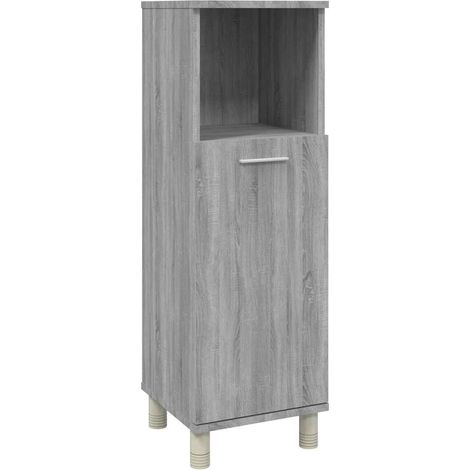 Maison Exclusive - Badschrank Grau Sonoma 30x30x95 cm Holzwerksto (1/5)