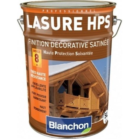 Lasure Bois Extérieur BLANCHON HPS satinée haute protection solvantée Conditionnement: 5 Litres - Teinte: LASURE HPS INCOLORE