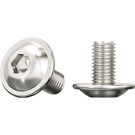 Vis à Tête Bombée avec Bride et Six Pans Creux,M8x12mm Vis à Métaux Acier Inoxydable A2 V2A Boulon à Tête Hexagonale pour Les Connexions Mécaniques,10 Pièces (1/5)