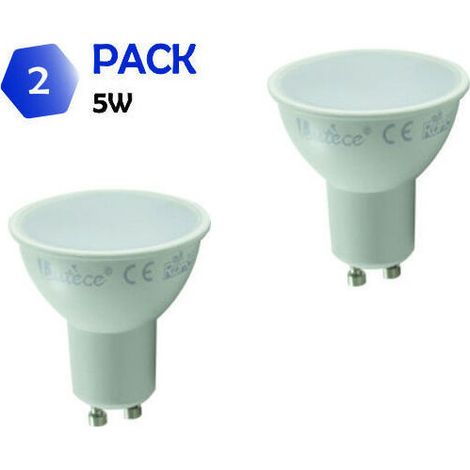 2 AMPOULES GU10 LED SMD 6400K 5W 400 LUMENS 12° BLANC FROID (1/5)