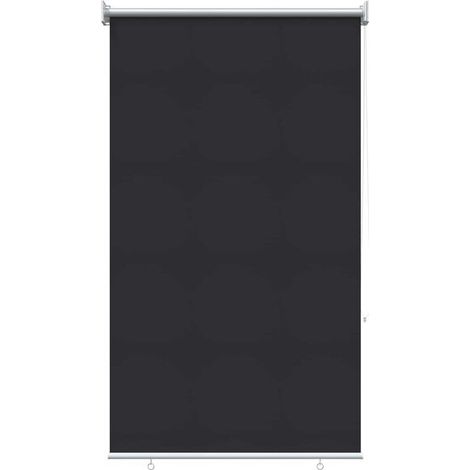 Store enrouleur avec protection UV, gris anthracite, 80 x 140 cm, fibre de polyester. (1/5)
