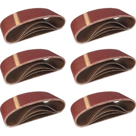 Bandes Abrasives en Tissu │ 5 pièces │ 100 x 610 mm │ Mixpack (1 x grain 40/60/80/120/180 chacun) │ pour ponceuses à bande │ Papier Abrasif │ Ensemble de Bandes Abrasives (1/3)