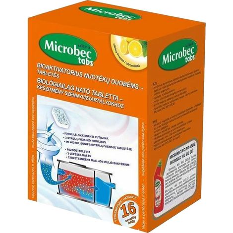 Attivatore fosse settiche Bros Microbec T, 16 pastiglie