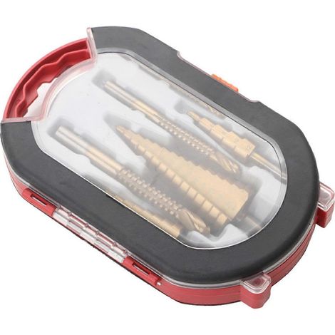 6-teiliges Stufenbohrer-Set aus verschleißfestem, hochhartem Metall mit Aufbewahrungsbox