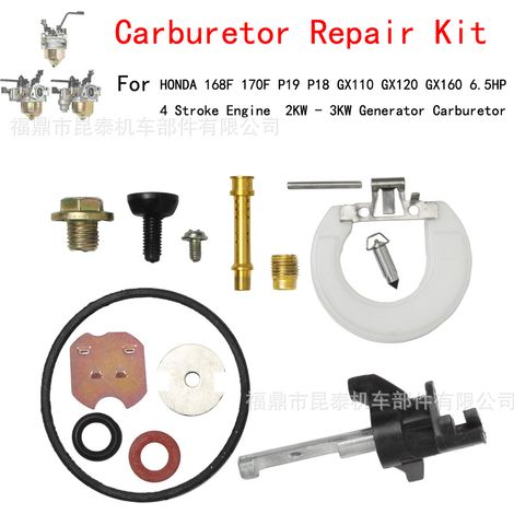 General purpose carburetor repair kit for 168F, 170F, P19, P18, GX110, GX120, and GX160 (1/5)