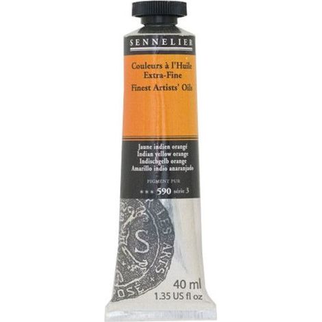Couleurs à l'huile - Sennelier - Jaune indien Orange - 40ml - Pigments naturels - Finition satinée