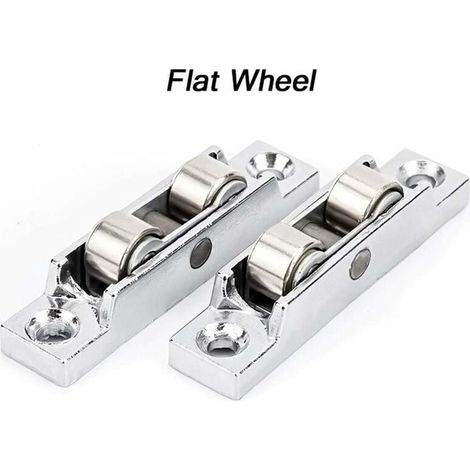 4pcs fenêtre coulissantes Poulie en zinc Matériel en alliage, Convient for porte coulissante et fenêtre Cabinet, Double Balancier Réglage de l'angle de roue-LIAIKI (1/5)