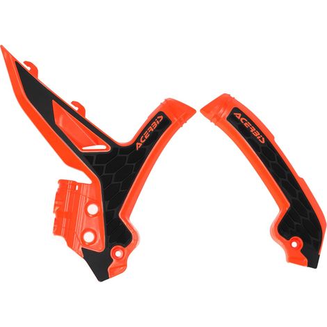 Protections de cadre Acerbis X-Grip pour KTM EXC / EXC-F / XC-W '24-'25, SX / SX-F / XC / XC-F '23-'25, coloris orange/noir