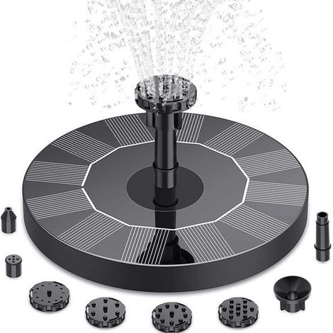 Solarbetriebener Springbrunnen Vogeltränke Solarbrunnen Wasserbrunnen Gartenbrunnen Solarbetriebene Springbrunnenpumpe für Vogeltränken Mit 6 16 16 cm